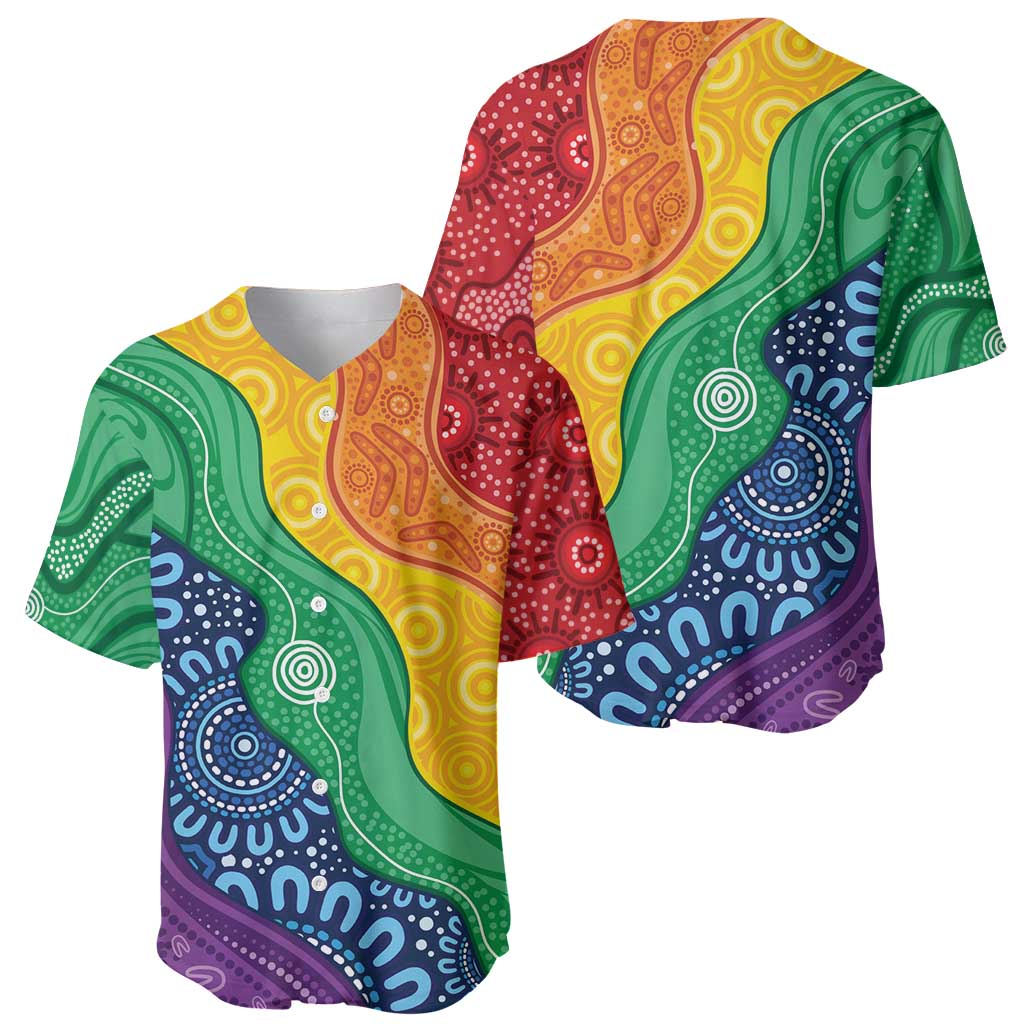 Australia First Nation LGBTQ+ Baseball Jersey Aboriginal Rainbow Flag