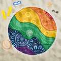 Australia First Nation LGBTQ+ Beach Blanket Aboriginal Rainbow Flag