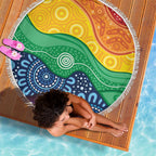 Australia First Nation LGBTQ+ Beach Blanket Aboriginal Rainbow Flag