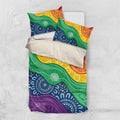 Australia First Nation LGBTQ+ Bedding Set Aboriginal Rainbow Flag