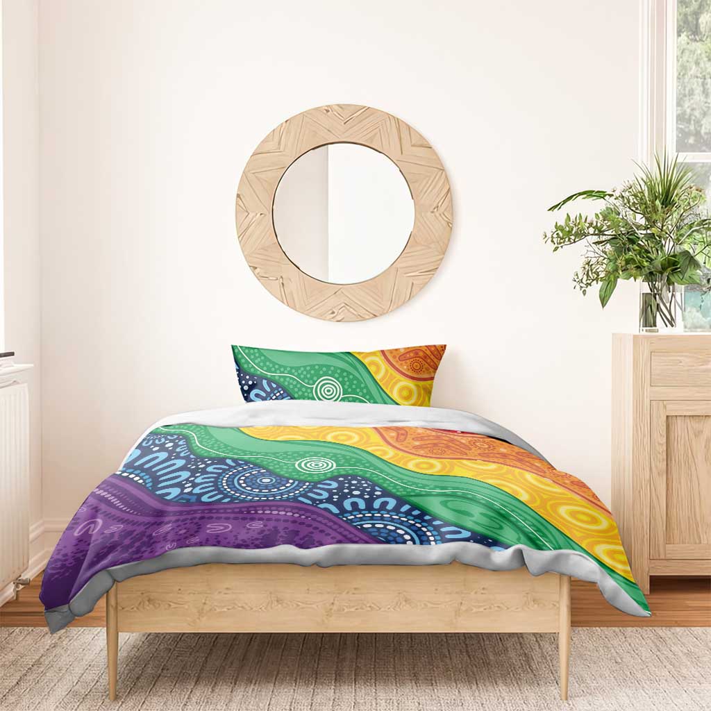 Australia First Nation LGBTQ+ Bedding Set Aboriginal Rainbow Flag