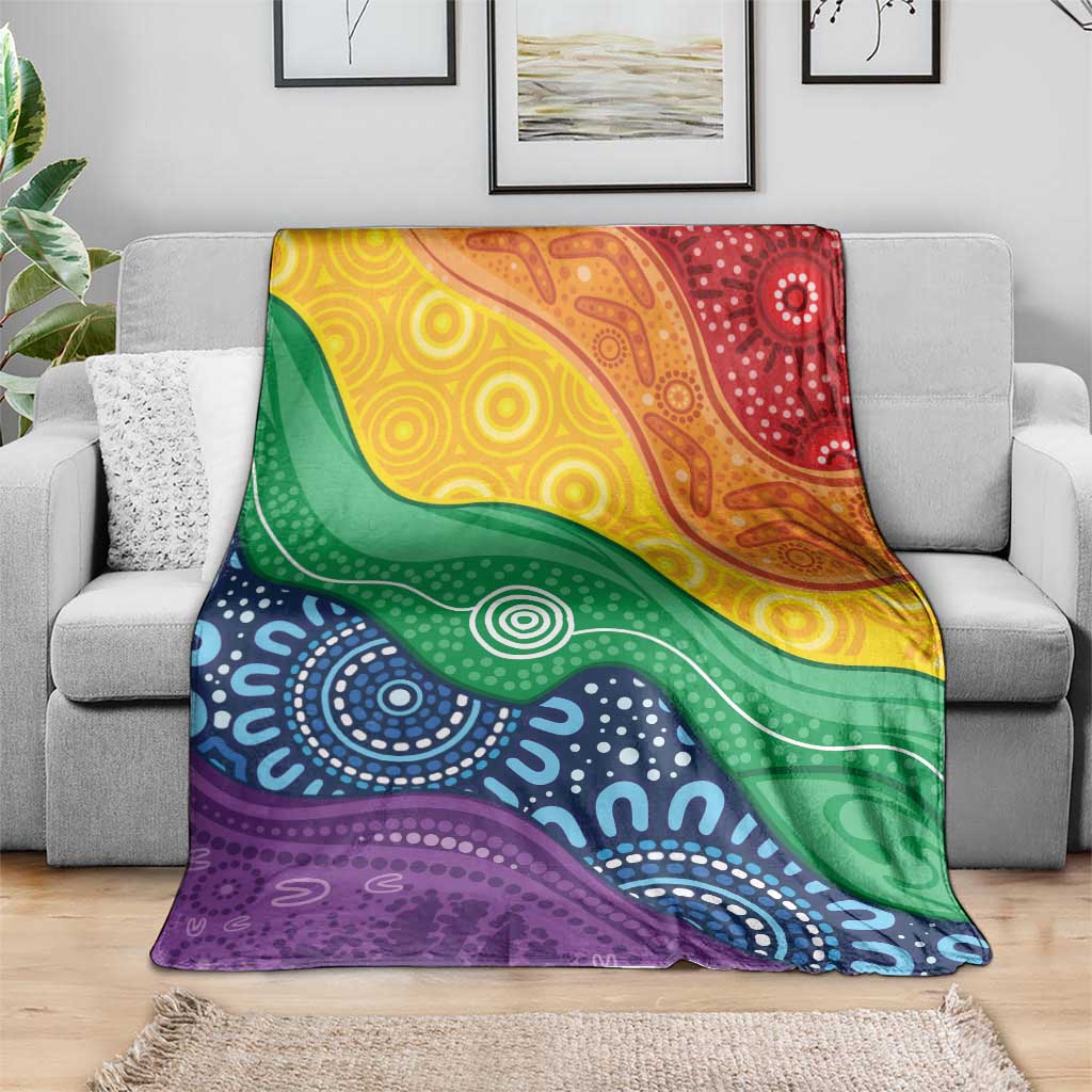 Australia First Nation LGBTQ+ Blanket Aboriginal Rainbow Flag