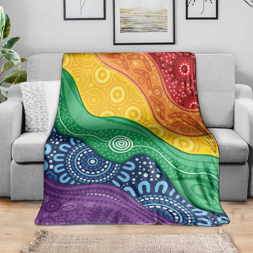 Australia First Nation LGBTQ+ Blanket Aboriginal Rainbow Flag