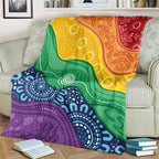 Australia First Nation LGBTQ+ Blanket Aboriginal Rainbow Flag