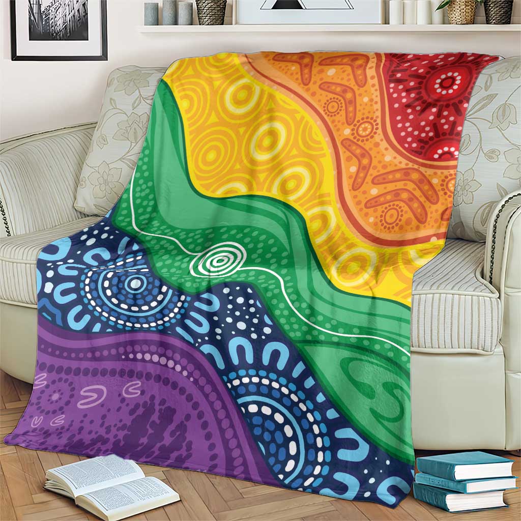Australia First Nation LGBTQ+ Blanket Aboriginal Rainbow Flag