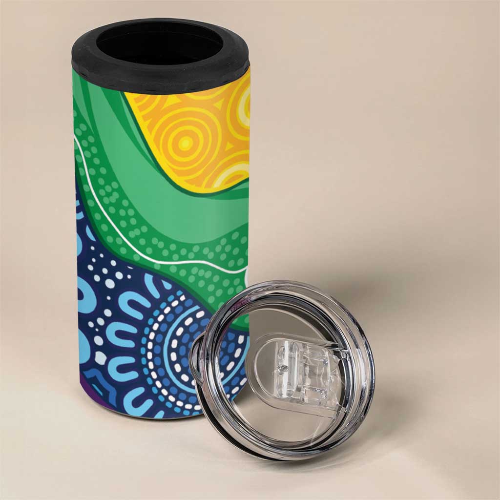 Australia First Nation LGBTQ+ 4 in 1 Can Cooler Tumbler Aboriginal Rainbow Flag