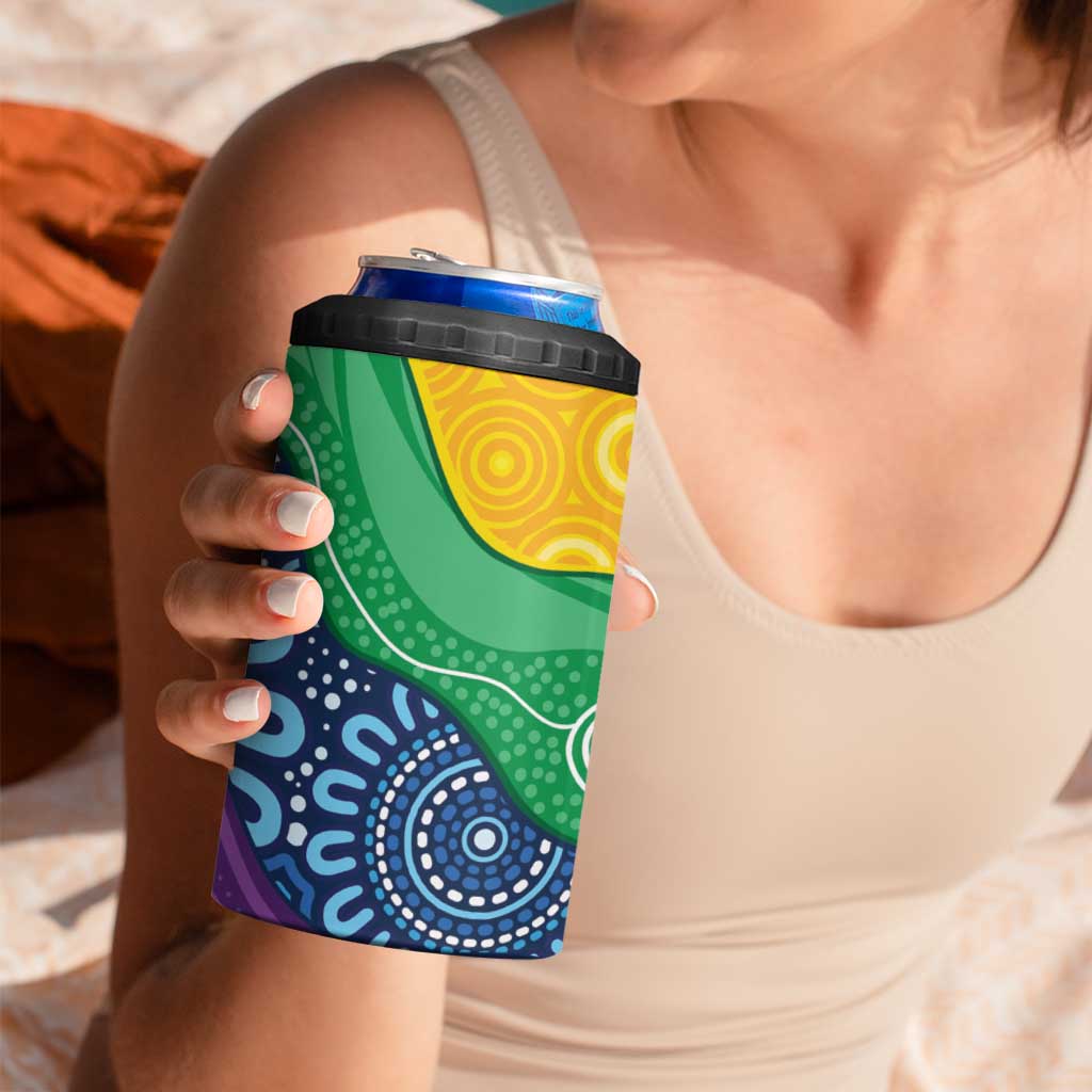 Australia First Nation LGBTQ+ 4 in 1 Can Cooler Tumbler Aboriginal Rainbow Flag