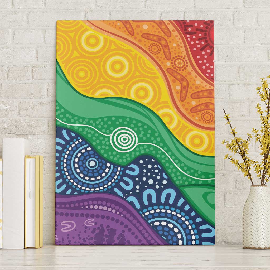 Australia First Nation LGBTQ+ Canvas Wall Art Aboriginal Rainbow Flag