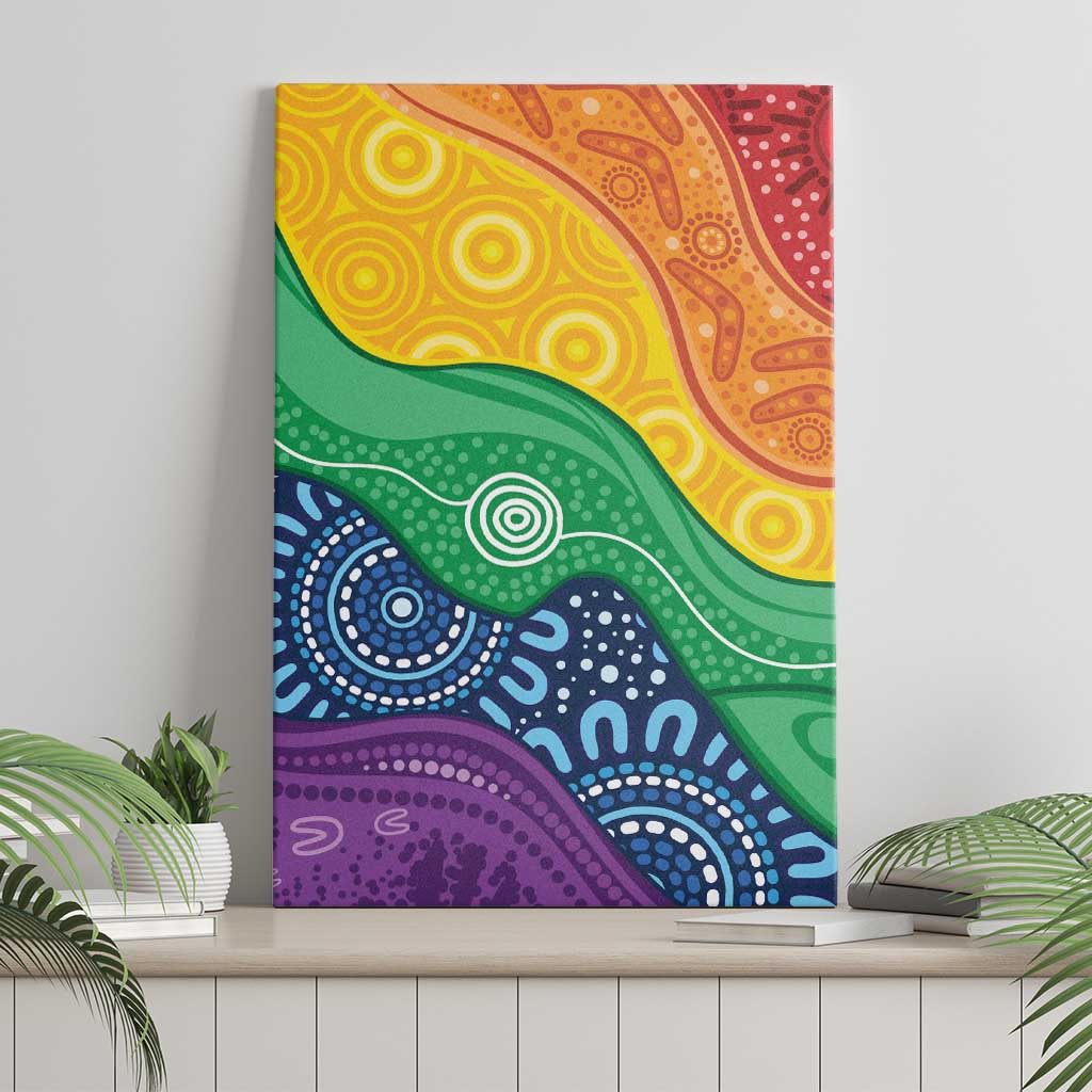 Australia First Nation LGBTQ+ Canvas Wall Art Aboriginal Rainbow Flag
