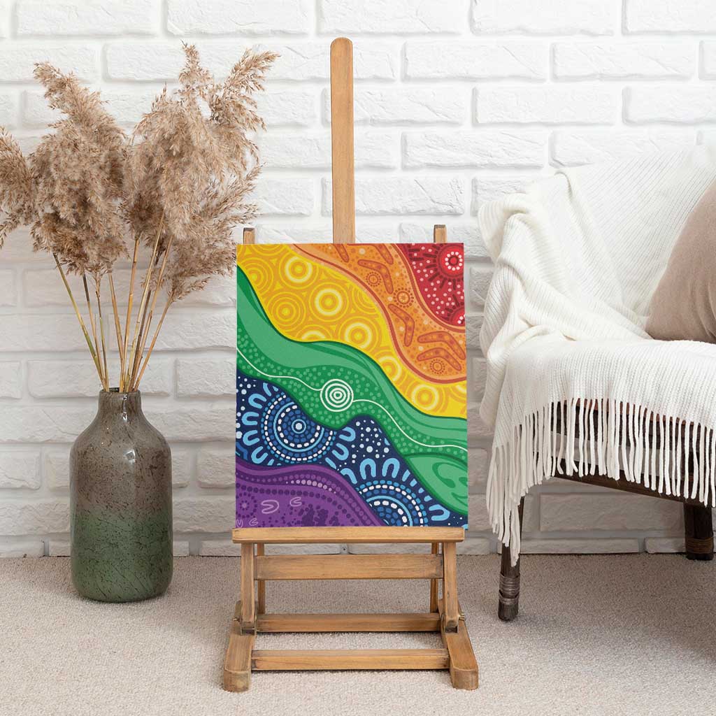 Australia First Nation LGBTQ+ Canvas Wall Art Aboriginal Rainbow Flag