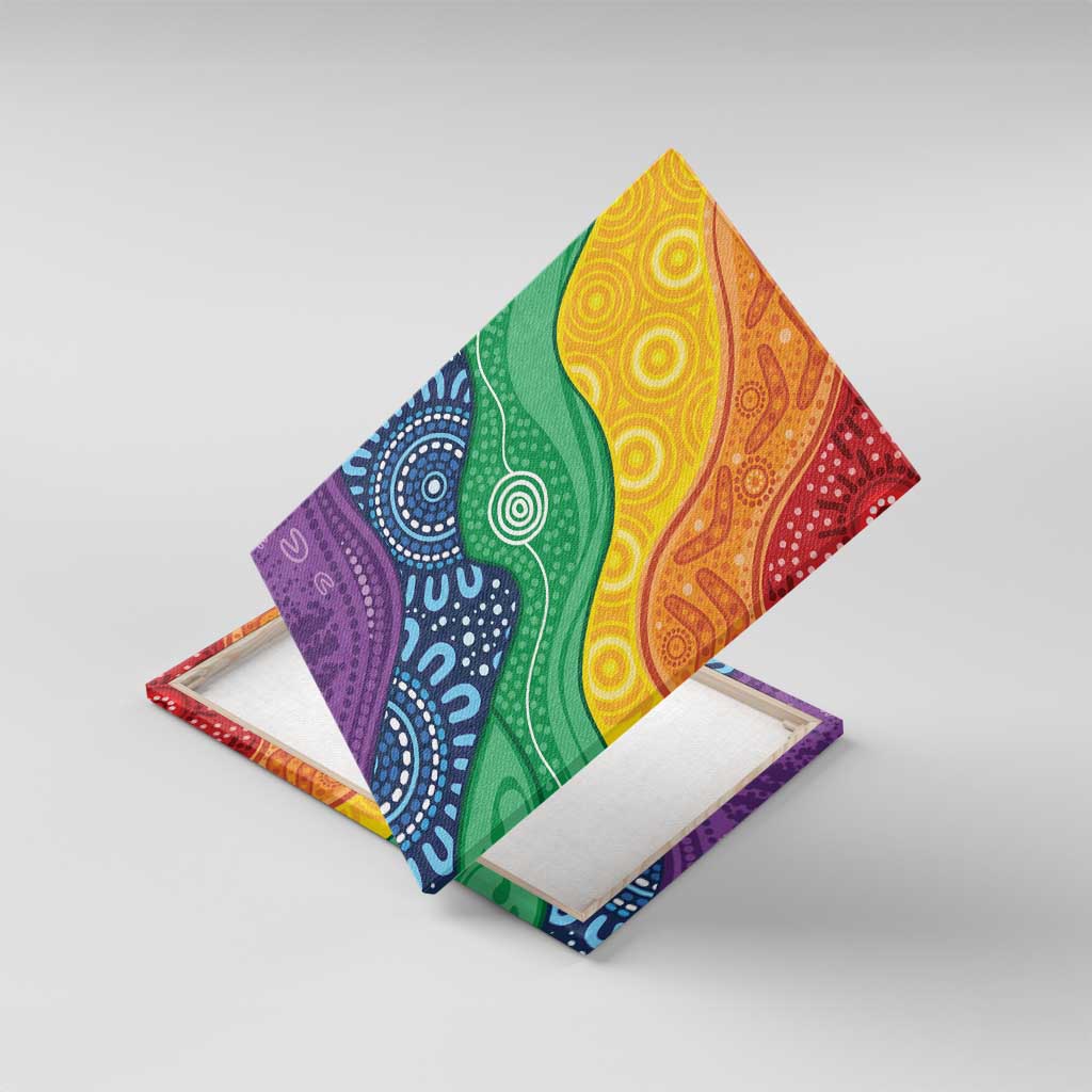 Australia First Nation LGBTQ+ Canvas Wall Art Aboriginal Rainbow Flag