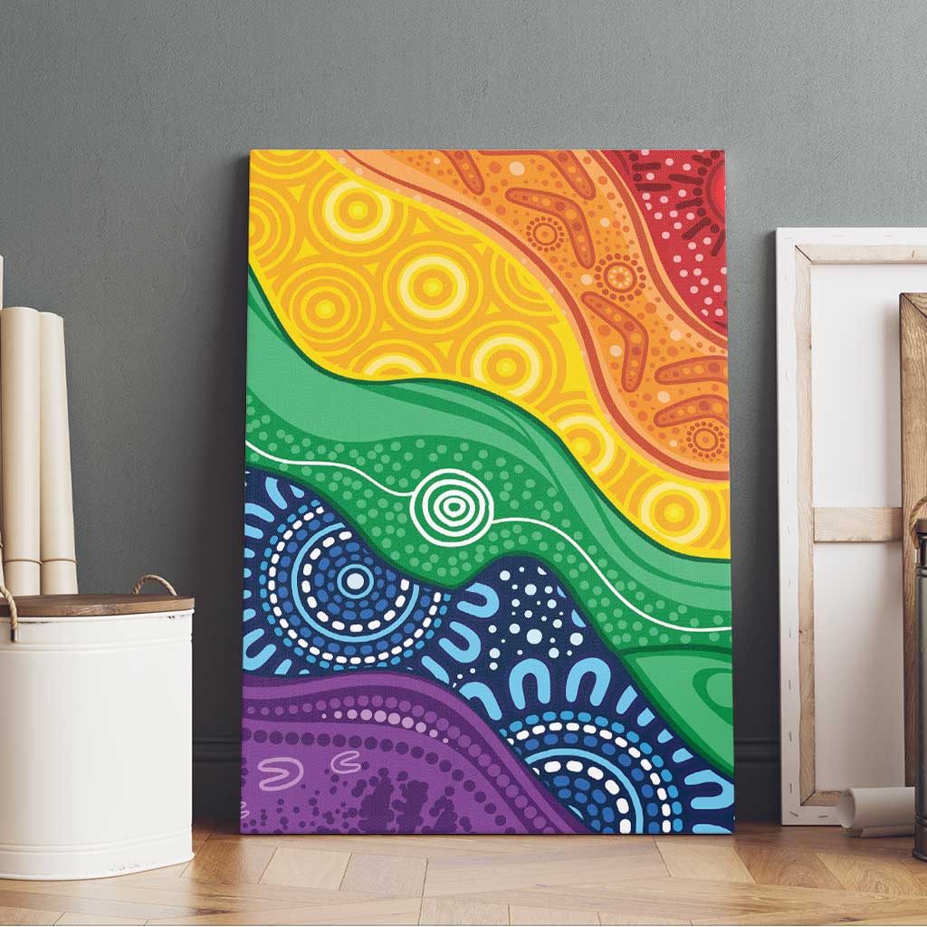 Australia First Nation LGBTQ+ Canvas Wall Art Aboriginal Rainbow Flag