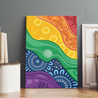 Australia First Nation LGBTQ+ Canvas Wall Art Aboriginal Rainbow Flag
