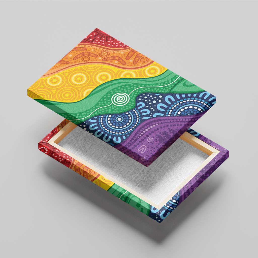 Australia First Nation LGBTQ+ Canvas Wall Art Aboriginal Rainbow Flag