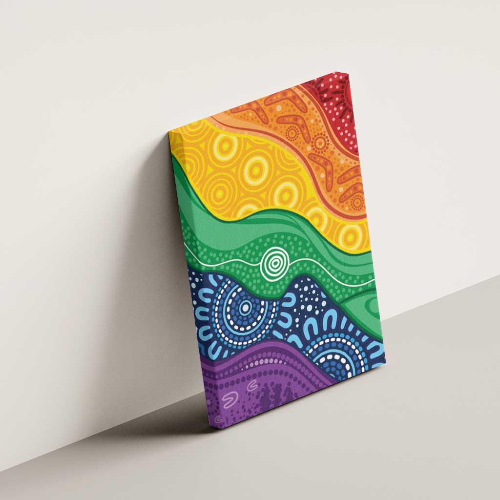 Australia First Nation LGBTQ+ Canvas Wall Art Aboriginal Rainbow Flag