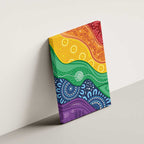 Australia First Nation LGBTQ+ Canvas Wall Art Aboriginal Rainbow Flag