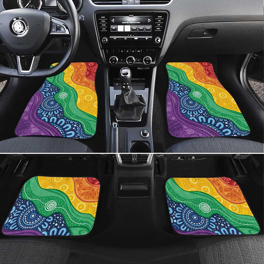 Australia First Nation LGBTQ+ Car Mats Aboriginal Rainbow Flag