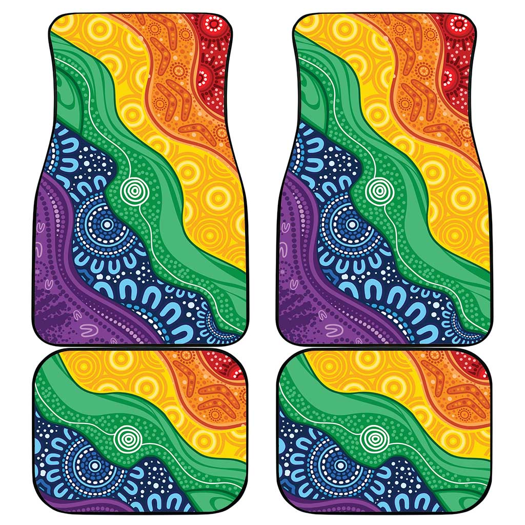Australia First Nation LGBTQ+ Car Mats Aboriginal Rainbow Flag
