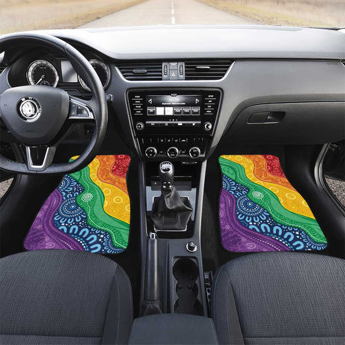 Australia First Nation LGBTQ+ Car Mats Aboriginal Rainbow Flag