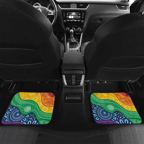 Australia First Nation LGBTQ+ Car Mats Aboriginal Rainbow Flag