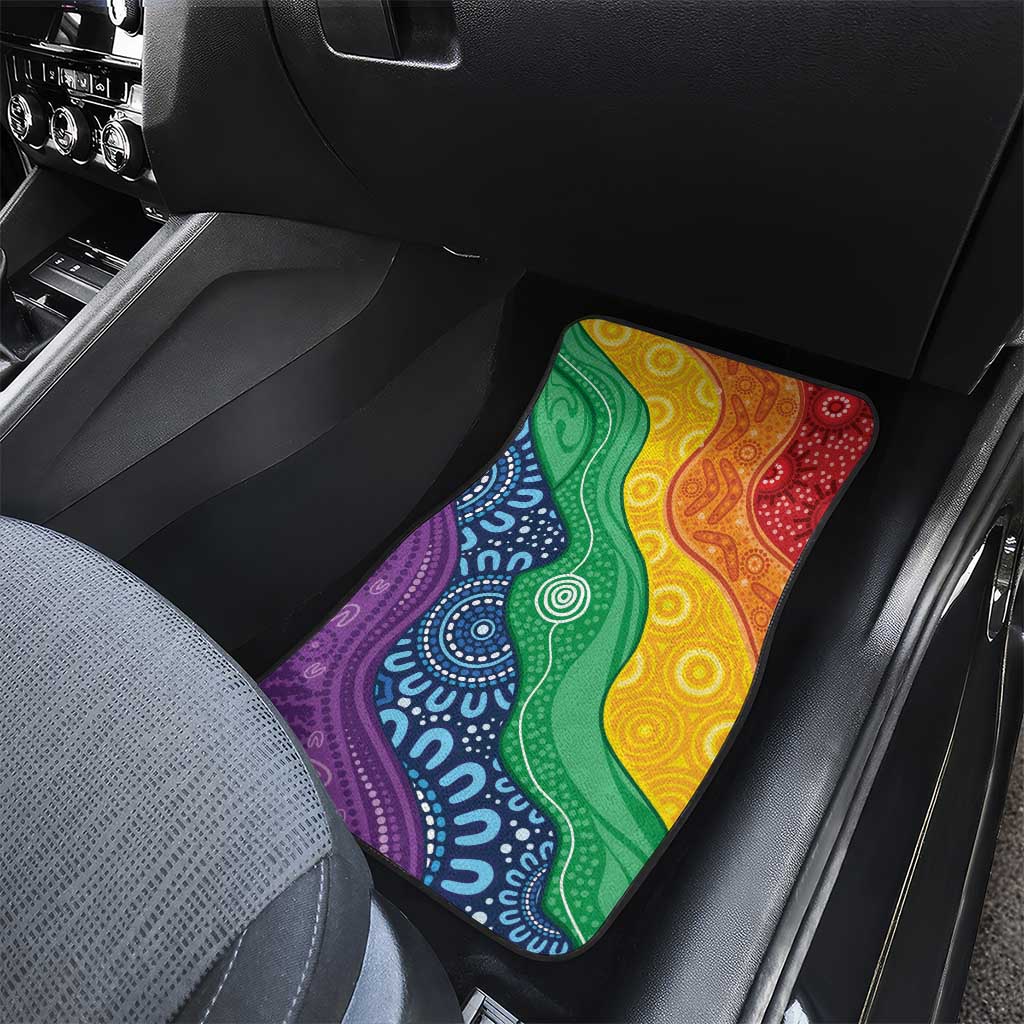 Australia First Nation LGBTQ+ Car Mats Aboriginal Rainbow Flag