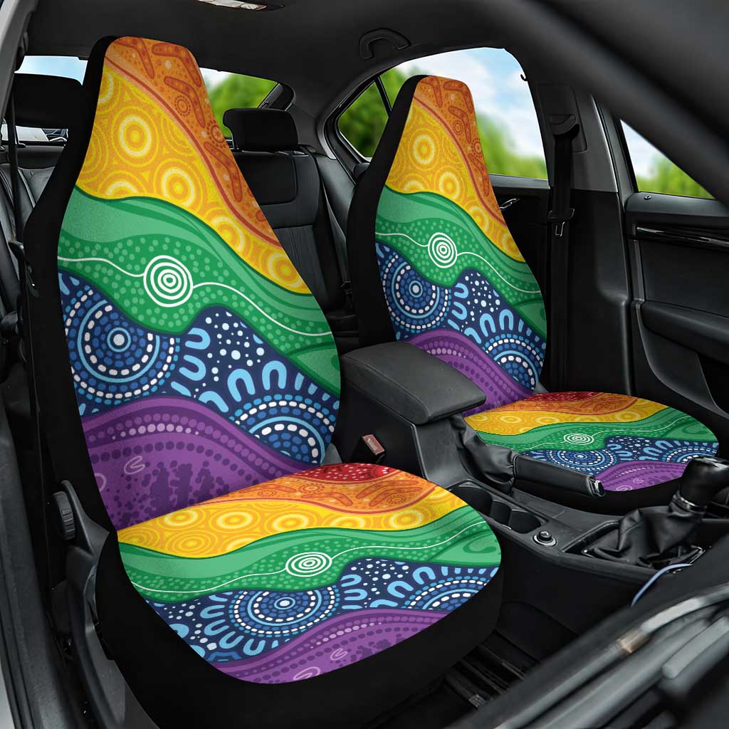 Australia First Nation LGBTQ+ Car Seat Cover Aboriginal Rainbow Flag