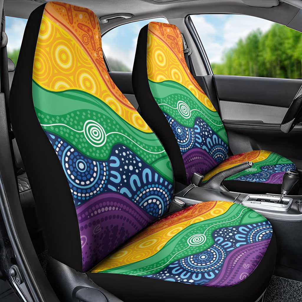 Australia First Nation LGBTQ+ Car Seat Cover Aboriginal Rainbow Flag