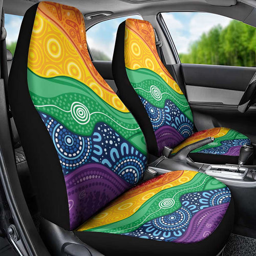 Australia First Nation LGBTQ+ Car Seat Cover Aboriginal Rainbow Flag