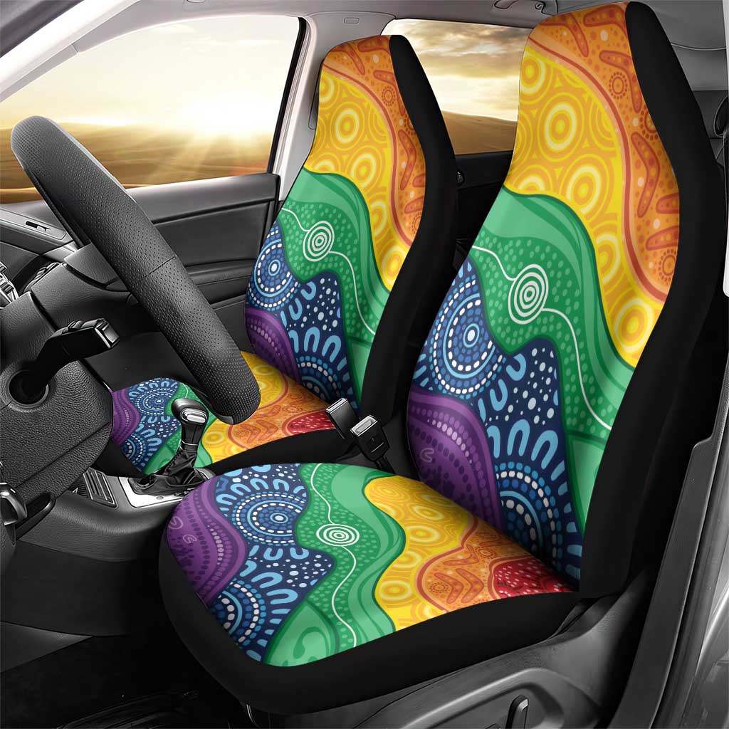 Australia First Nation LGBTQ+ Car Seat Cover Aboriginal Rainbow Flag