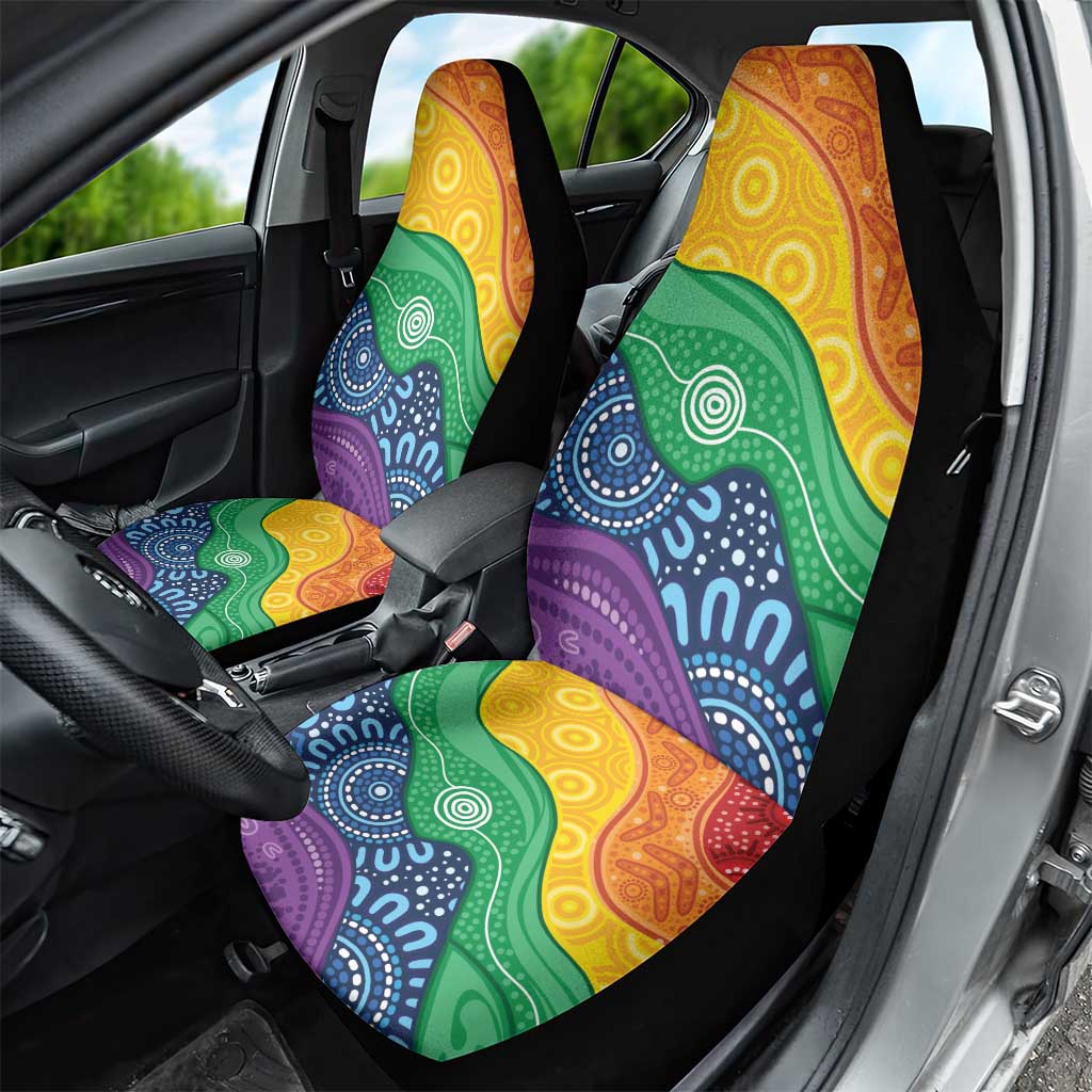 Australia First Nation LGBTQ+ Car Seat Cover Aboriginal Rainbow Flag
