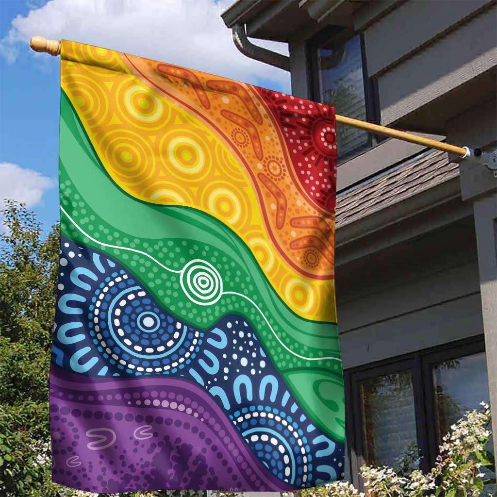 Australia First Nation LGBTQ+ Garden Flag Aboriginal Rainbow Flag