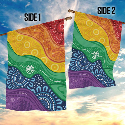 Australia First Nation LGBTQ+ Garden Flag Aboriginal Rainbow Flag