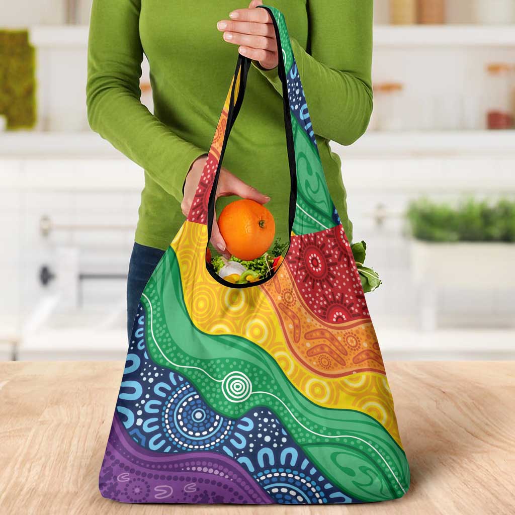 Australia First Nation LGBTQ+ Grocery Bag Aboriginal Rainbow Flag