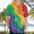 Australia First Nation LGBTQ+ Hawaiian Shirt Aboriginal Rainbow Flag