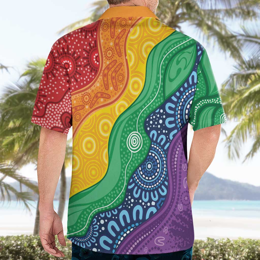 Australia First Nation LGBTQ+ Hawaiian Shirt Aboriginal Rainbow Flag