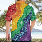 Australia First Nation LGBTQ+ Hawaiian Shirt Aboriginal Rainbow Flag