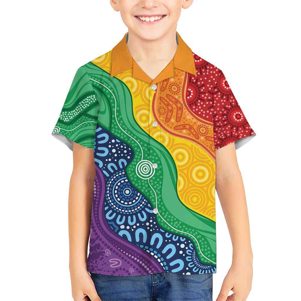 Australia First Nation LGBTQ+ Hawaiian Shirt Aboriginal Rainbow Flag