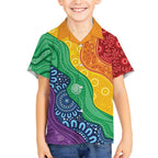 Australia First Nation LGBTQ+ Hawaiian Shirt Aboriginal Rainbow Flag