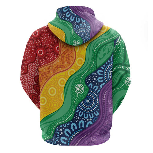 Australia First Nation LGBTQ+ Hoodie Aboriginal Rainbow Flag