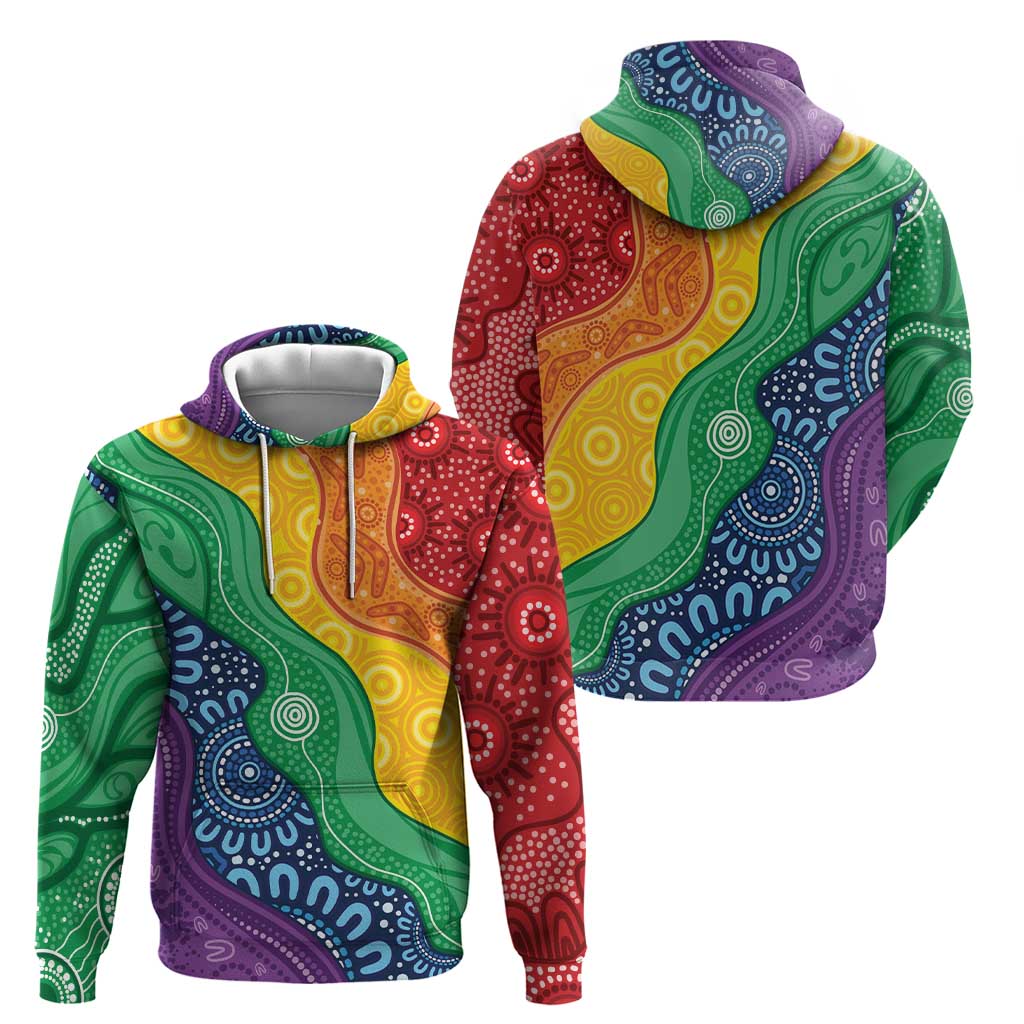 Australia First Nation LGBTQ+ Hoodie Aboriginal Rainbow Flag