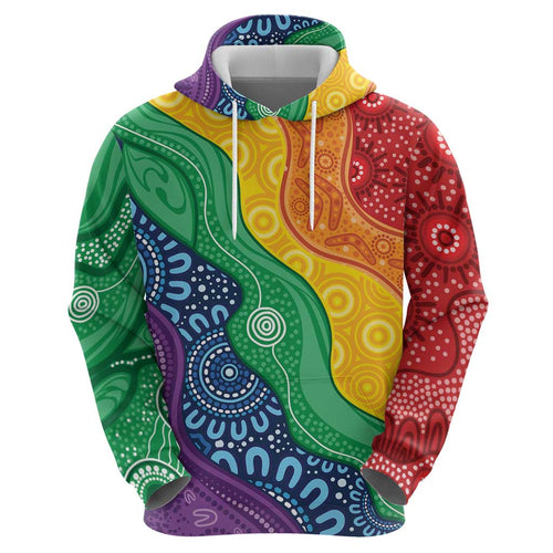 Australia First Nation LGBTQ+ Hoodie Aboriginal Rainbow Flag
