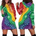 Australia First Nation LGBTQ+ Hoodie Dress Aboriginal Rainbow Flag