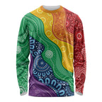 Australia First Nation LGBTQ+ Long Sleeve Shirt Aboriginal Rainbow Flag