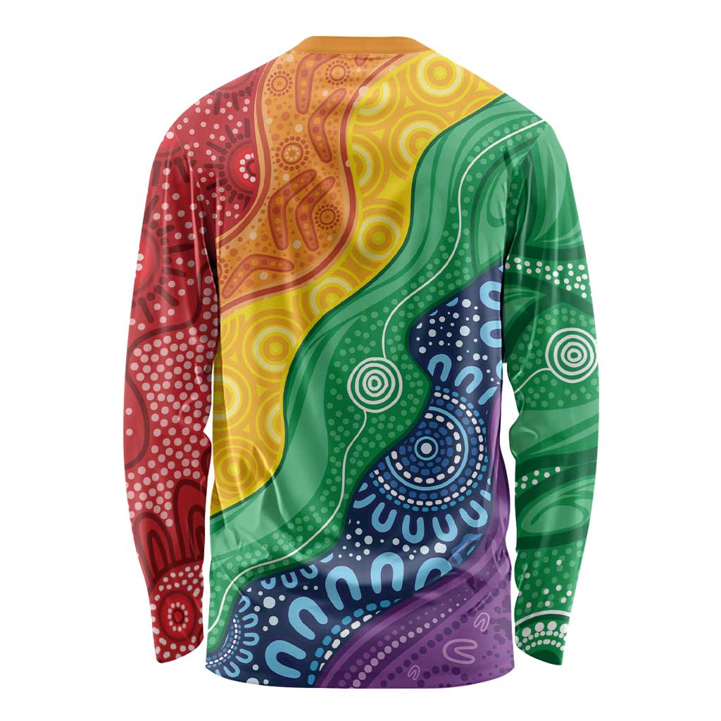 Australia First Nation LGBTQ+ Long Sleeve Shirt Aboriginal Rainbow Flag