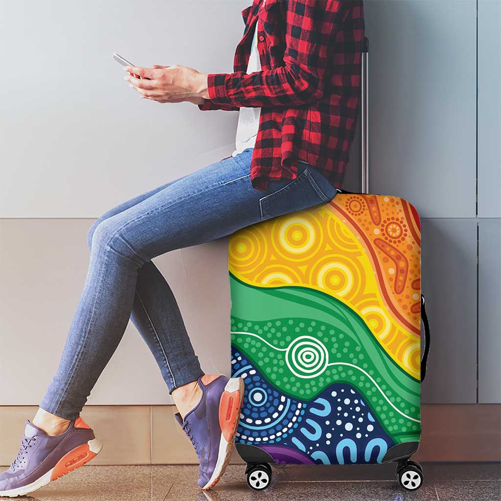Australia First Nation LGBTQ+ Luggage Cover Aboriginal Rainbow Flag