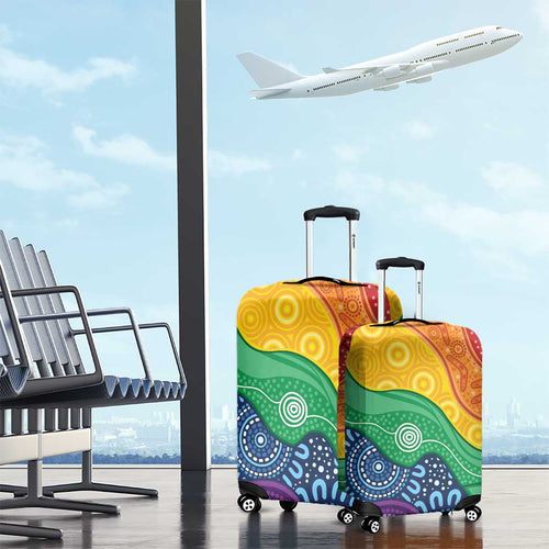 Australia First Nation LGBTQ+ Luggage Cover Aboriginal Rainbow Flag