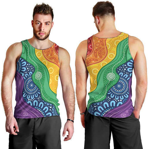 Australia First Nation LGBTQ+ Men Tank Top Aboriginal Rainbow Flag