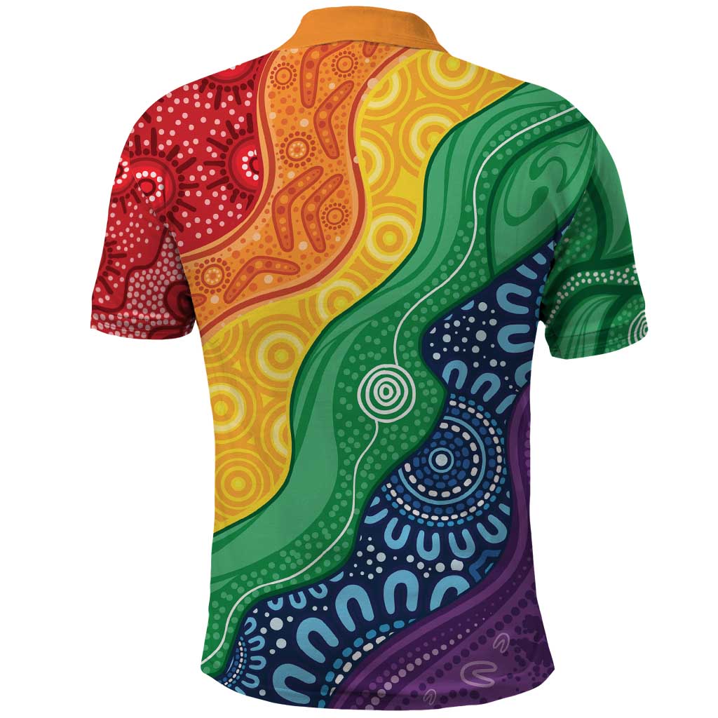 Australia First Nation LGBTQ+ Polo Shirt Aboriginal Rainbow Flag