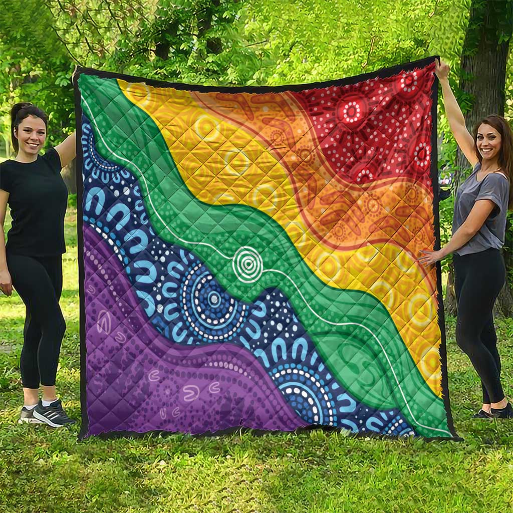 Australia First Nation LGBTQ+ Quilt Aboriginal Rainbow Flag
