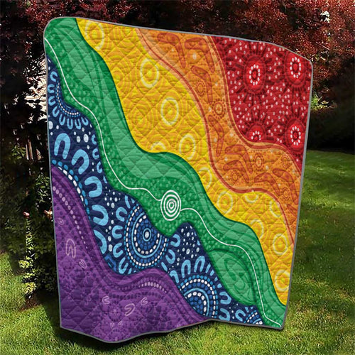 Australia First Nation LGBTQ+ Quilt Aboriginal Rainbow Flag